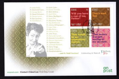 2020 Ireland The 25th Anniversary of the Father Ted Television Series Commemorative Stamps Miniature Sheet An Post First Day Cover (FDC)