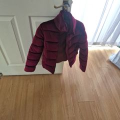 Wine velvet jacket 11-12 yrs