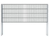 2D Gabion Fence Galvanised Steel 2.008x0.83 m 2 m (Total Length) Grey