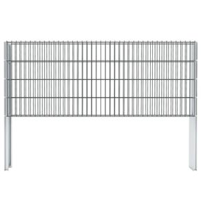 2D Gabion Fence Galvanised Steel 2.008x0.83 m 2 m (Total Length) Grey