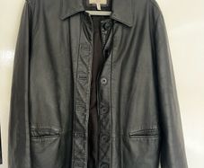 Giorgio Armani Jeans Leather Jacket Made in Italy UK 16 / IT 36
