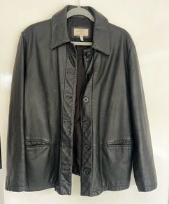 Giorgio Armani Jeans Leather Jacket Made in Italy UK 16 / IT 36