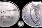 [#2357] - Ireland 1954 | Irish 2s | Irish Florin | Salmon | KM.15a | MS