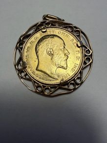 1902 Edward VII Gold Sovereign.9k Mount
