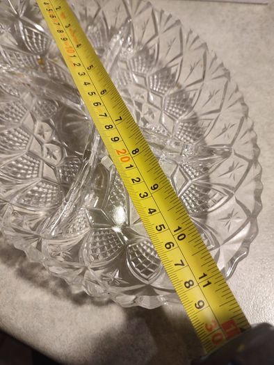 Vintage aperitif dish 4 compartments in chassed glass