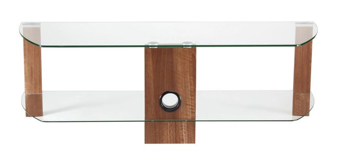 Alphason Century 1200 Tv Stand - Walnut & Clear Glass | Adce1200-wal