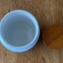 Vintage Coffee Canister Hornsea 1980s Brown and White Stripe Ceramic Storage Canister Image 2