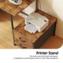 128cm Desk with Fabric File Cabinet, Computer Desk with Shelves and Drawers Image 3