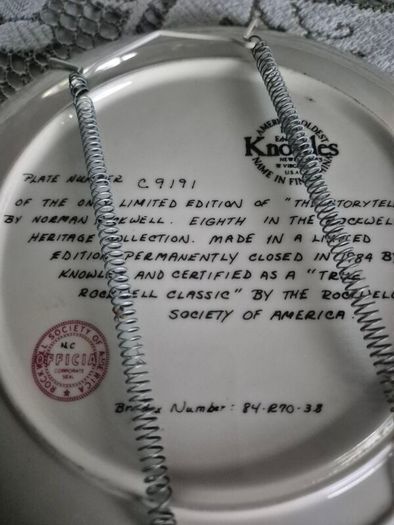 Vintage Norman Rockwell The storyteller ceramic plate 1984