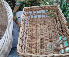 Large Wicker Basket   Rectangular Wicker Basket WITH HANDLE.