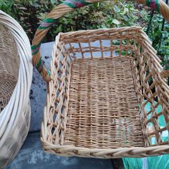 Large Wicker Basket   Rectangular Wicker Basket WITH HANDLE.