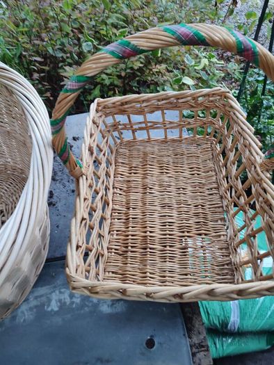 Large Wicker Basket   Rectangular Wicker Basket WITH HANDLE.