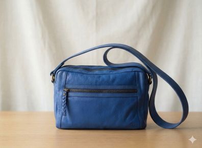 Timberland Large Leather Tote Bag in Electric Blue