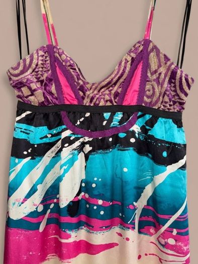 Custo Barcelona Luxury Designer Size 8-10 Silk Maxi Dress