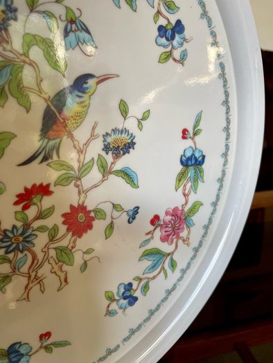 Vintage Aynsley Pembroke Melamine Serving Tray Birds & Floral Pattern English Cottage Decor