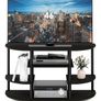 Simple Design Corner Entertainment Center, TV Console for TV up to 46 Inch, for Living Room, Bedroom, Espresso Image 3