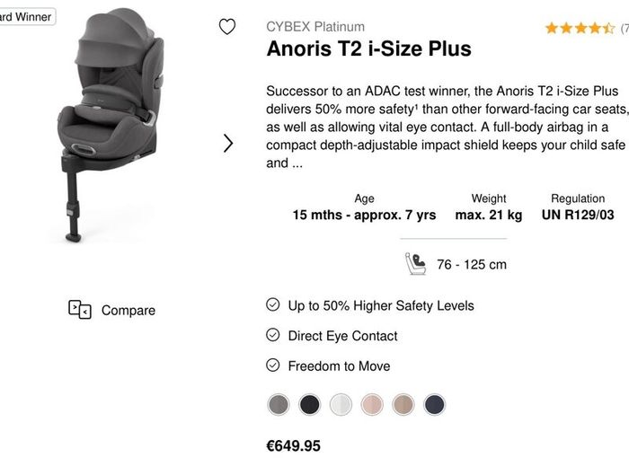 Car seat sale 150
