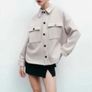 Fab Zara Cream Premium Manteco Italian Wool Blend Oversized Shacket Image 9