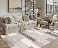 Rugs Living Room Area Rug 160x230cm Bedroom Large Modern Carpet Washable Non Slip Lounge Office Dining Room Soft Low Pile Geometric Carpets