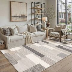 Rugs Living Room Area Rug 160x230cm Bedroom Large Modern Carpet Washable Non Slip Lounge Office Dining Room Soft Low Pile Geometric Carpets