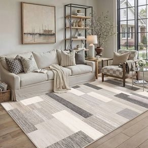 Rugs Living Room Area Rug 160x230cm Bedroom Large Modern Carpet Washable Non Slip Lounge Office Dining Room Soft Low Pile Geometric Carpets
