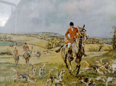 Hunting print , George Wright, vintage print