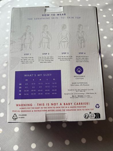 Seraphine Blue Skin to Skin Babywearing Sleeveless Top Size Large (16-18)