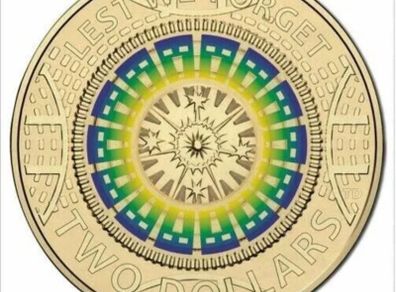 Australia 2017 2 Dollars Colorised Coin Lest We Forget BU From Mint Bag