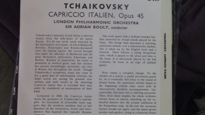 Tchaikovsky - Capriccio Italien - London Philharmonic Orchestra 7" Single
