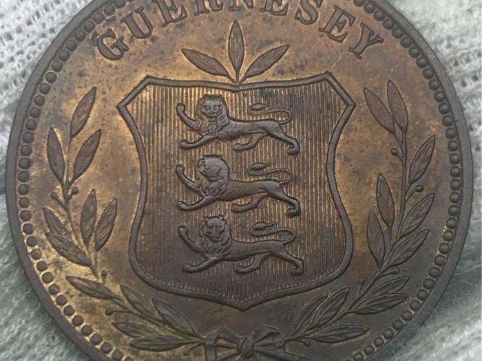 Guernsey 1897 H 8 Doubles beautiful uncirculated