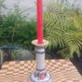 Beautiful Nicholas Mosse Tall Candlestick in the Popular but Discontinued Kilfane Rose Pattern, Circa 1996-2004, Number Two of Two Available Image 8