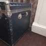 Vintage Large Black Steamer Travel Trunk Image 7