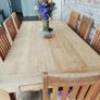 Solid Oak extendable Dining table with drawers Image 3