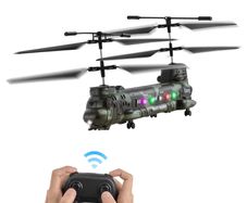 Helicopter, 2.4GHz Military Remote Control Helicopter, 3.5 Channel RC Airplane for Kid, 20 Mins Flight Time, One-Key Takeoff/Landing & LED Lights, Flying Plane Toys for Kids Ages 8 and up