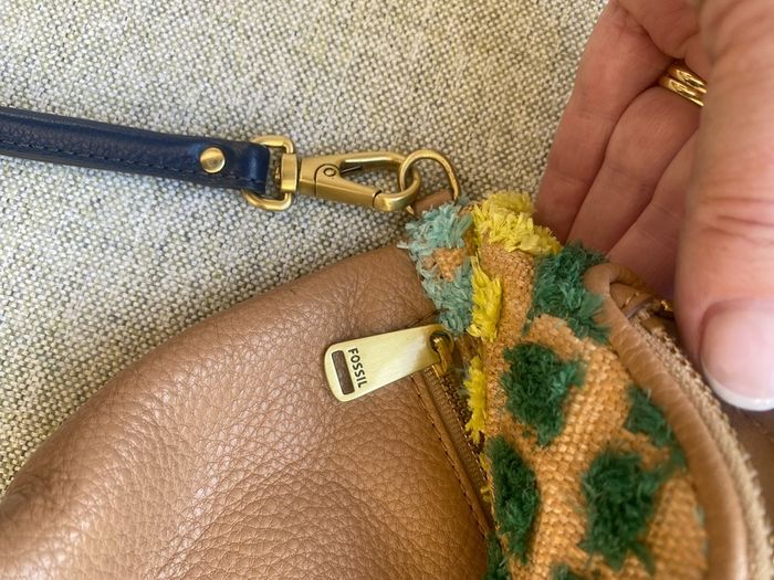 Fossil leather clutch bag. Unique sample bag