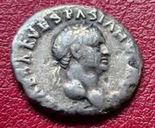 Roman Empire, Vespasian, 70 CE,  AR (silver) denarius