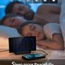 Digital Alarm Clock for Bedrooms with Modern Curved Design, Conspicuous Blue LED Numbers, 6 Levels Brightness, 2 Volume, 3 Alarm Tones, Snooze, Power-Off Memory, 12/24H, Bedside Clock Image 4