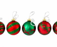 Red & Green Christmas Baubles - Set of 5