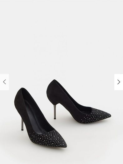 Black High Heels with silver details, Mohito, size 6/39, BRAND NEW