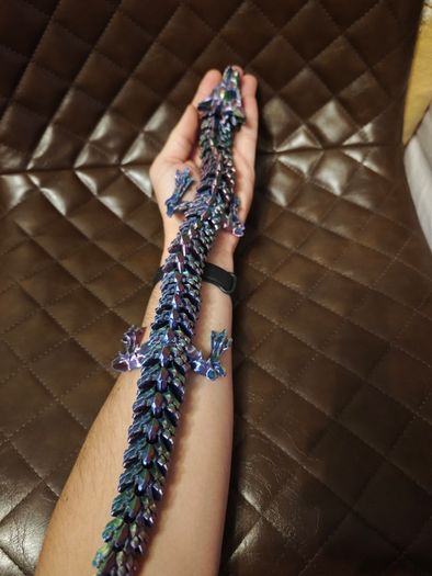 Large 3D Printed Articulated Crystal Dragon Toy