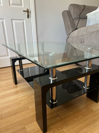 Glass coffee table