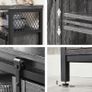 _Sideboard Kitchen Cabinet Storage Cabinet with 2 Sliding Doors Adjustable Shelf Industrial for Living Room Anthracite Grey Black Image 4