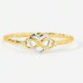 ALMORA S925 Silver Gold Plated Infinity Heart Ring - Size 9 Image 4