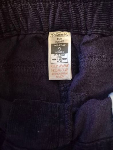 Dunnes purple corduroy, size 9y