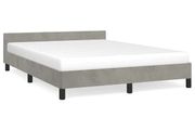Bed Frame without Mattress Light Grey 135x190cm Double Velvet