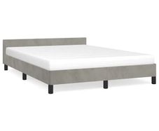 Bed Frame without Mattress Light Grey 135x190cm Double Velvet