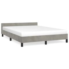 Bed Frame without Mattress Light Grey 135x190cm Double Velvet