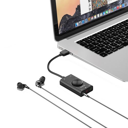 ORICO Multifunction USB External Digital Stereo Sound Card (3 AUX+Full Sound Control) (For PC/Laptop/PS/Mobile/Tablet) (Brand New/Warranty)