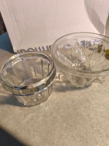 Vintage 2 Victorian Glass Jelly Moulds one have a chip.