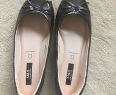 M&S leather navy pumps